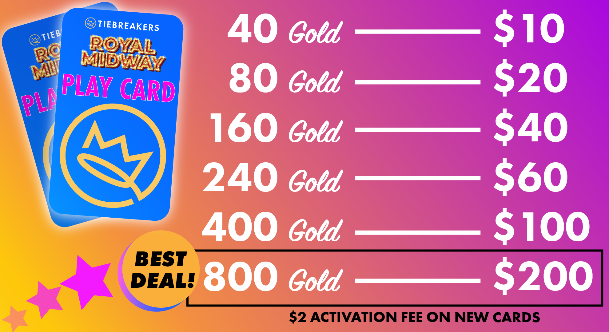 Play Card Pricing January 2023