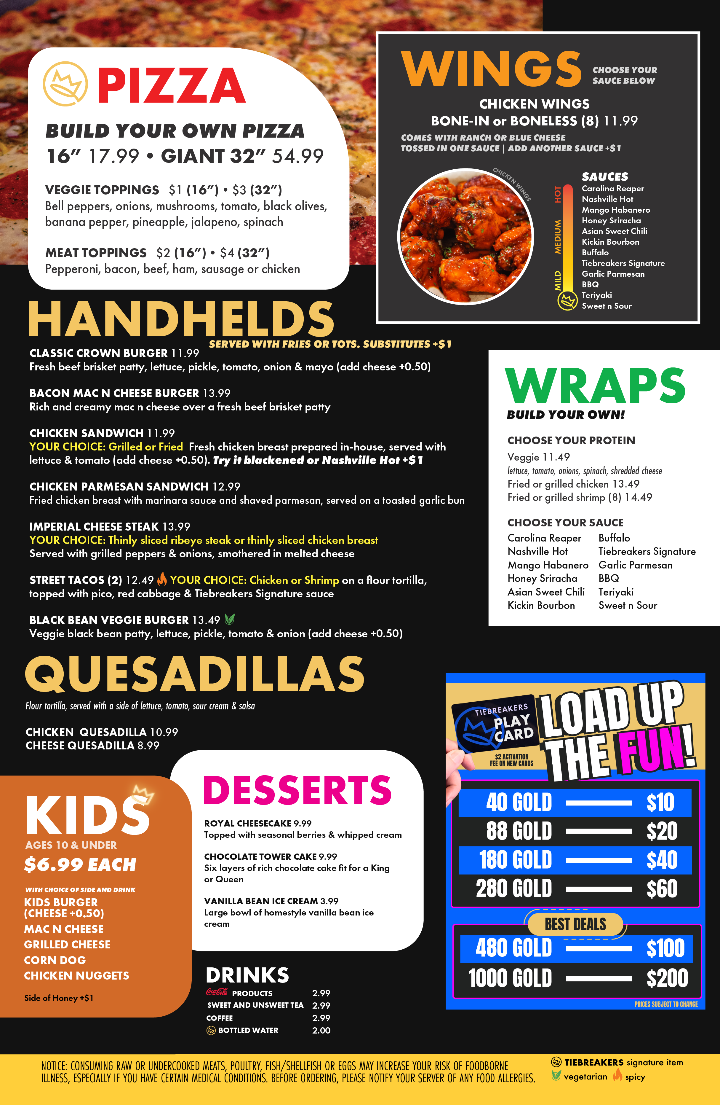 Restaurant Tiebreakers